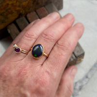 Snakeskin Black Opal Ring
